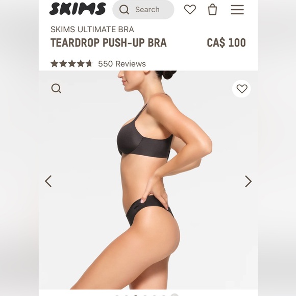 SKIMS ULTIMATE BRA TEARDROP PUSH-UP BRA | ONYX / 36 / A - Picture 2 of 6